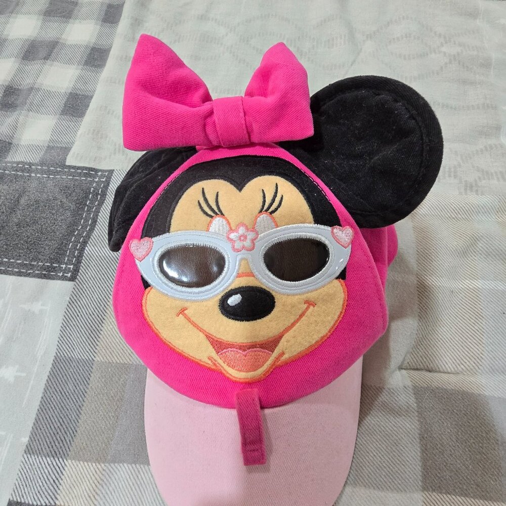Disney Parks Toddler Minnie Mouse Ears Cap Pink Cotton